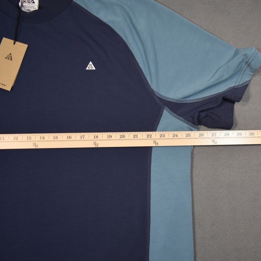 Nike ACG Goat Rocks Color Block Dri-FIT ADV Baseball Tee X-Large Blue Two Tone - Picture 7 of 8